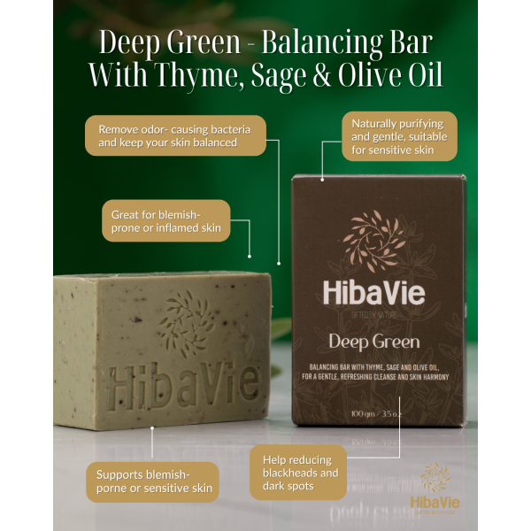 Deep Green - Balancing Bar with Thyme, Sage & Olive Oil