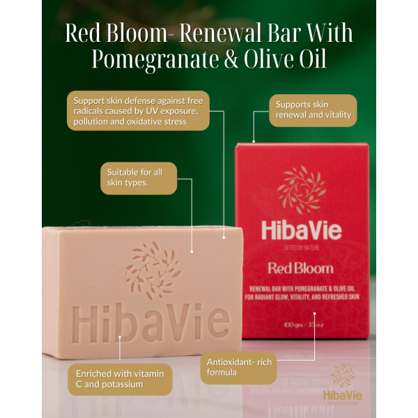 Red Bloom- Renewal bar with Pomegranate & Olive Oil
